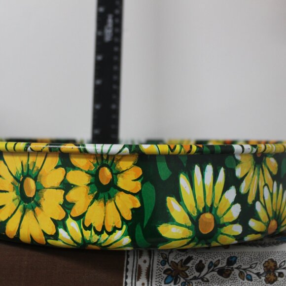 Vintage Marsh Allan Metal Flower Power Daisy Round Tray 1960'S 12.25" Dia. - Picture 5 of 9